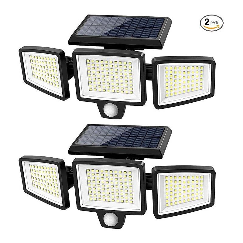 NightSentry Solar Security Light — Triple Head, 2500 Lumen, Motion Activated, Wire Free
