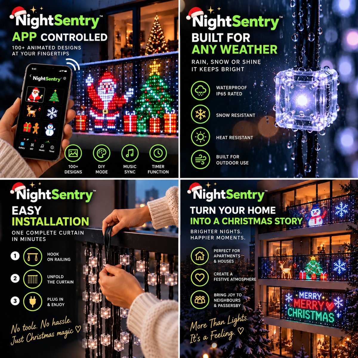 Christmas LED Decorative balcony fence and courtyard holiday string lights
