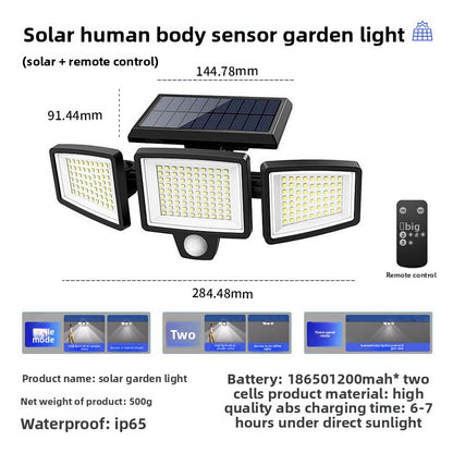 NightSentry Solar Security Light — Triple Head, 2500 Lumen, Motion Activated, Wire Free